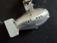 3D Fat Man Atomic Bomb Pewter Keychain