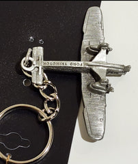 Ford Tri-Motor "Tin Goose" Pewter Airplane Keychain