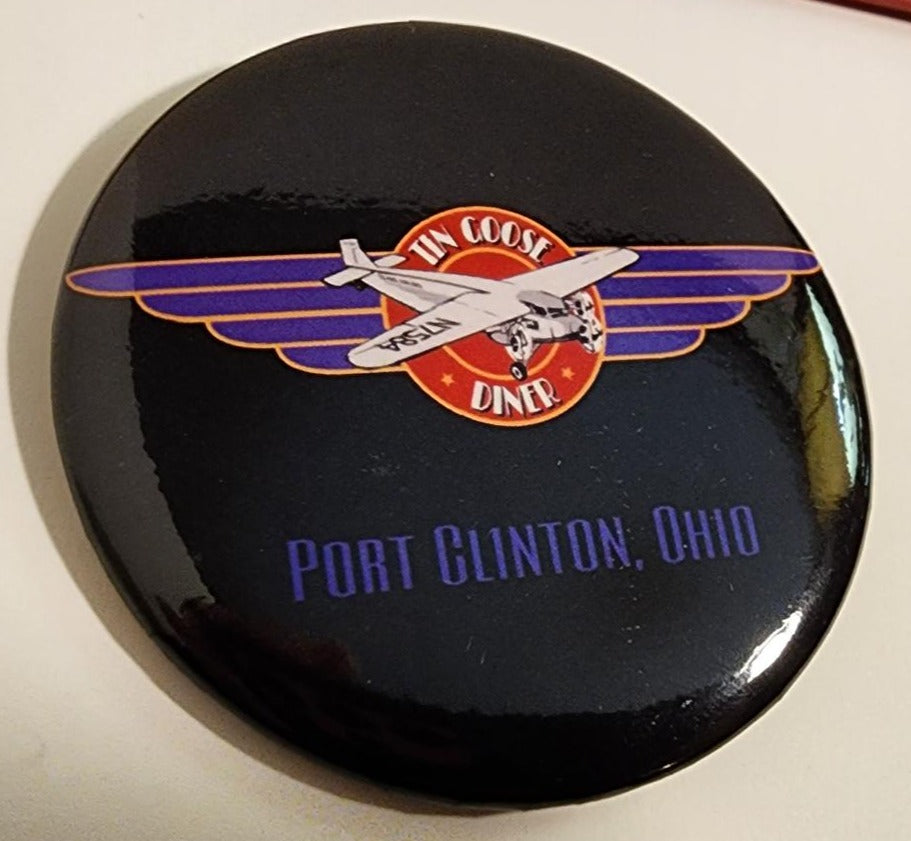 Tin Goose Diner Wing Logo Button Pin