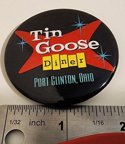 Tin Goose Diner Retro Logo Button Pin