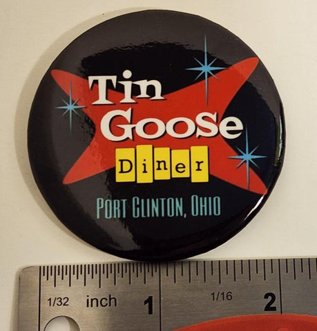 Tin Goose Diner Retro Logo Button Magnet