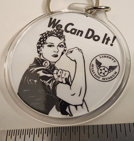 Rosie the Riveter Black & White LAM Logo Acrylic Keychain