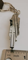 USS Nimitz Class Aircraft Carrier 3D Pewter Ship Keychain