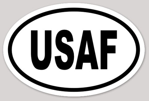 Oval "USAF" euro acronym sticker