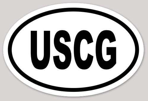 Oval "USCG" euro acronym sticker