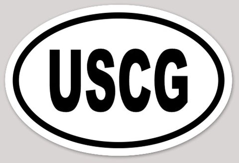 Oval "USCG" euro acronym sticker