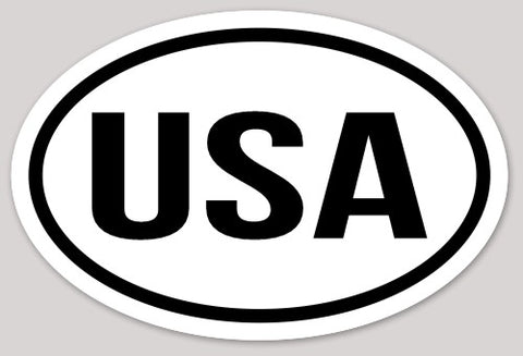 Oval "USA" euro acronym sticker