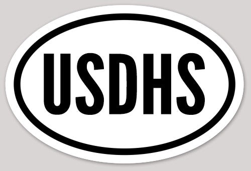 Oval "USDHS" (United States Dept of Homeland Security) Euro Acronym Sticker