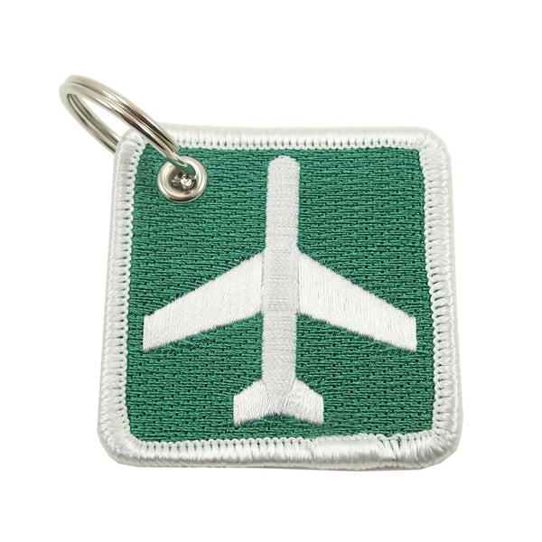 Square Airport Ahead Sign Keychain