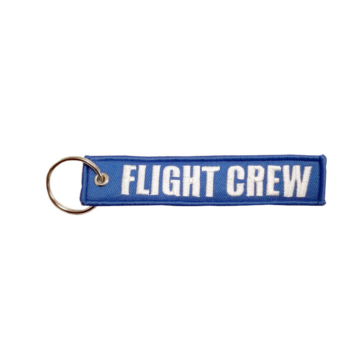 Flight Crew Blue/White Embroidered Keychain