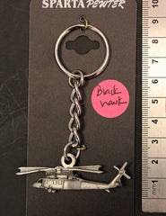 Sikorsky UH-60 Black Hawk helicopter pewter keychain