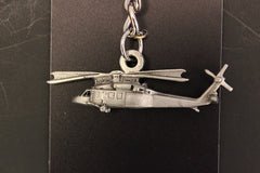Sikorsky UH-60 Black Hawk helicopter pewter keychain