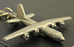 Lockheed C-130 Hercules Airplane Pewter Keychain