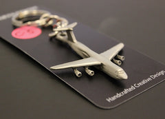 Lockheed C-5 Galaxy airplane pewter keychain
