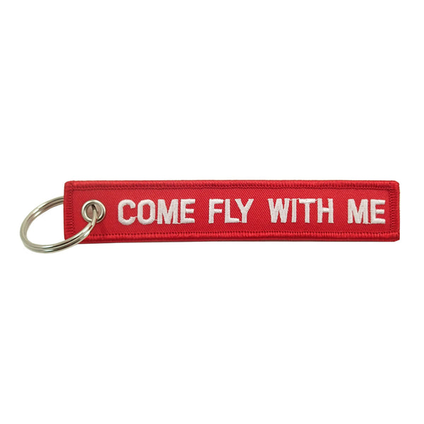 Come Fly With Me Embroidered Keychain