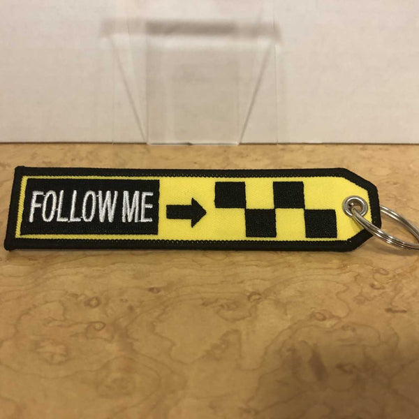 Follow Me Embroidered Keychain