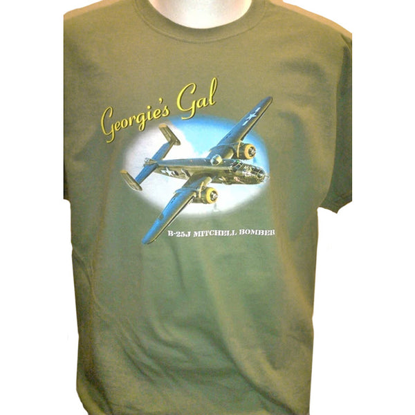 B-25 Mitchell Georgie's Gal OD Green Bomber T-Shirt