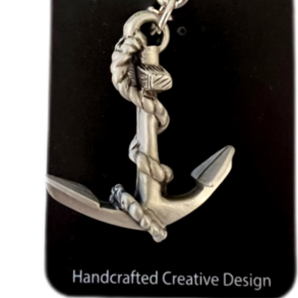 Ship Anchor 3D Pewter Keychain