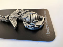 United States Marine Corps (USMC) 3D Crest Logo Pewter Keychain