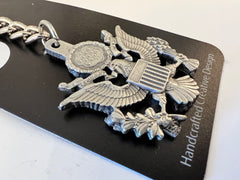 United States Army 3D Crest Logo Pewter Keychain