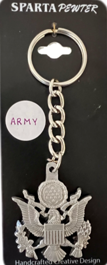 United States Army 3D Crest Logo Pewter Keychain