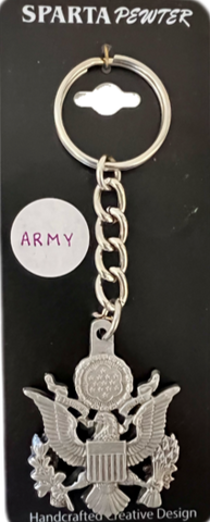 United States Army 3D Crest Pewter Keychain