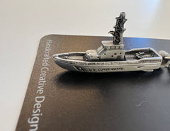 United States Coast Guard (USCG) Cutter Ship Pewter Keychain