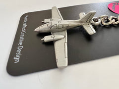 Beechcraft Baron Pewter Airplane Keychain