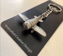 Granville Gee Bee Racer Pewter Airplane Keychain