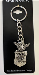 Department of United States Air Force (USAF) Crest Logo Pewter Keychain