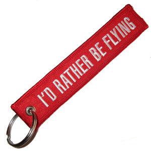 I'd Rather Be Flying Red Keychain