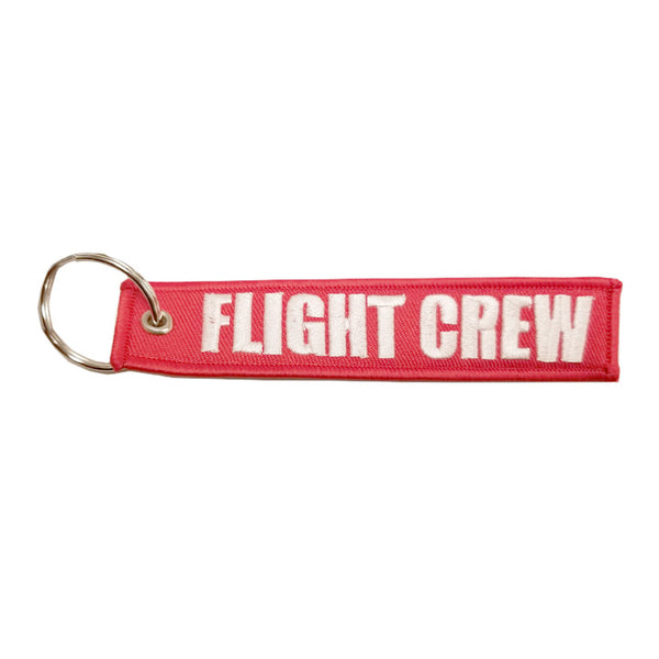 Flight Crew Red/White Embroidered Keychain