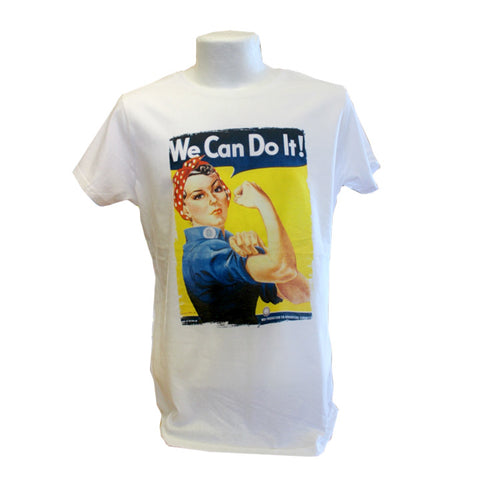 Rosie the Riveter T-Shirt "We Can Do It" - White