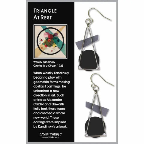 Triangle At Rest - Black Earrings