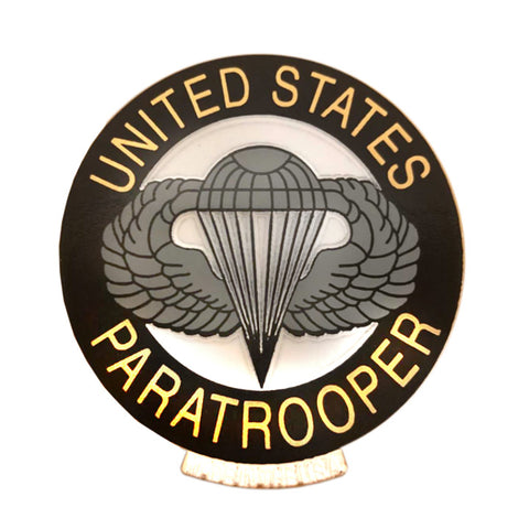 2 1/2 inches wide. Featuring the United States Paratrooper logo.