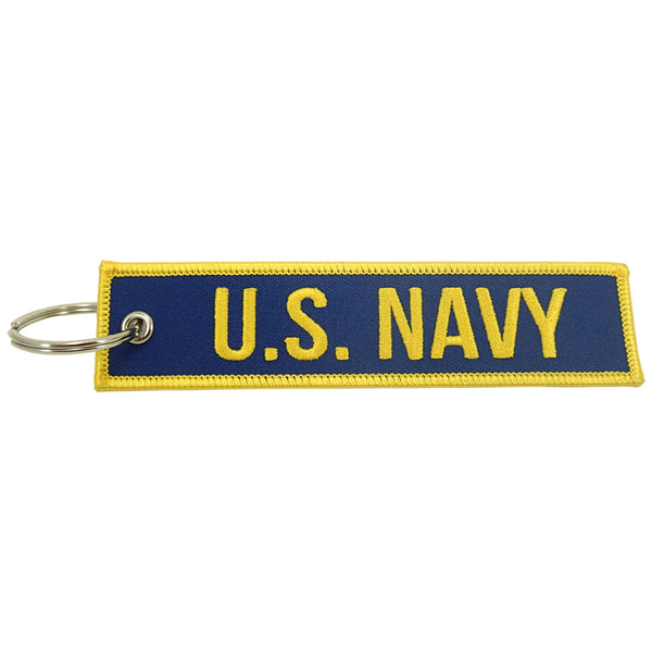 U.S. Navy Blue/Yellow Embroidered Keychain