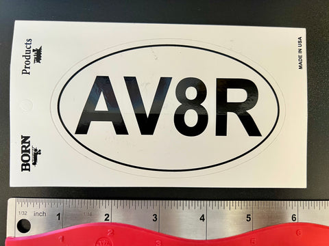 Oval AV8R (Aviator) Euro Acronym Sticker