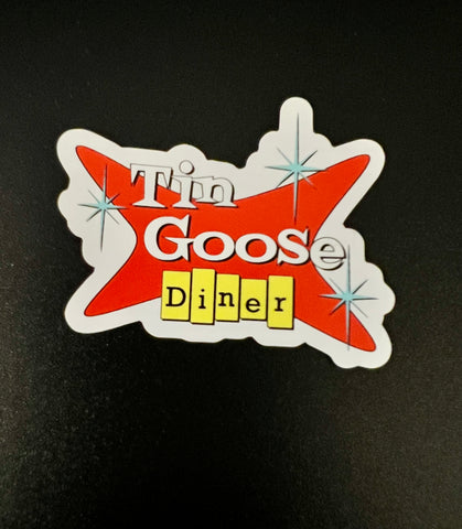 Tin Goose Diner Retro Logo Mini Flat Magnet