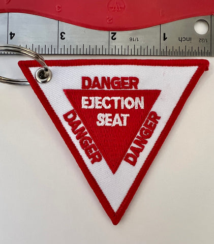 Danger Ejection Seat Embroidered Keychain