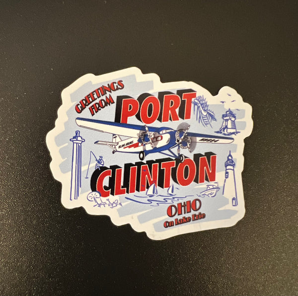 Greetings from Port Clinton, Ohio on Lake Erie Souvenir Mini Flexible Magnet
