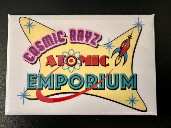 Cosmic Rayz Atomic Emporium Logo Magnet