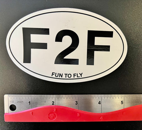 Oval "F2F" Fun to Fly Acronym Sticker