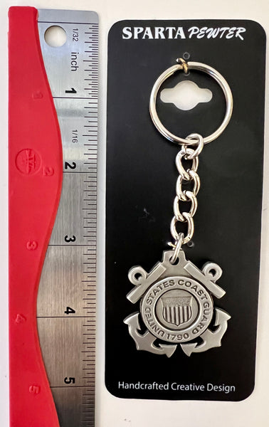 U.S. Coast Guard Crest Pewter Keychain
