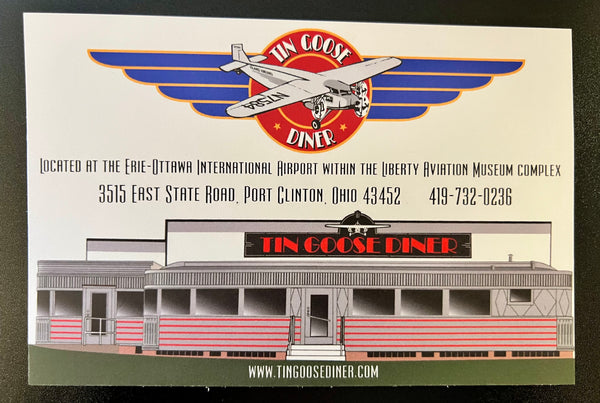 Tin Goose Diner Retro Line Art Postcard