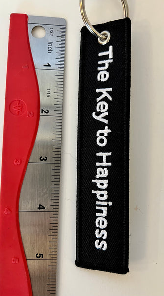 Key to Happiness Embroidered Keychain