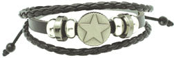 Beaded Leather Star Bracelet